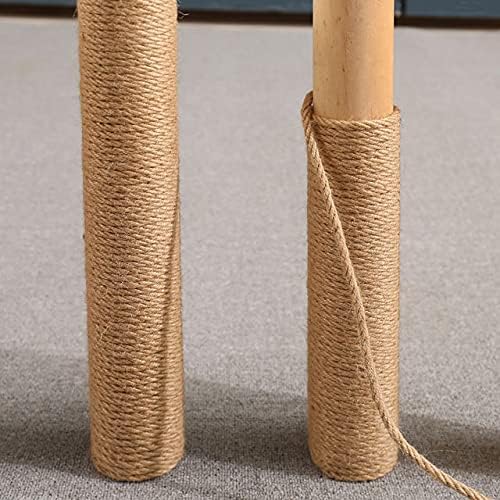 Nature Hemp Rope,1/4Inch Heavy Duty Jute Twine For Cat Tree And Tower, Diy Scratcher Scratching Post Replacement, Pad, Crafts Gardening Hammock Home Decorating(164Ft)