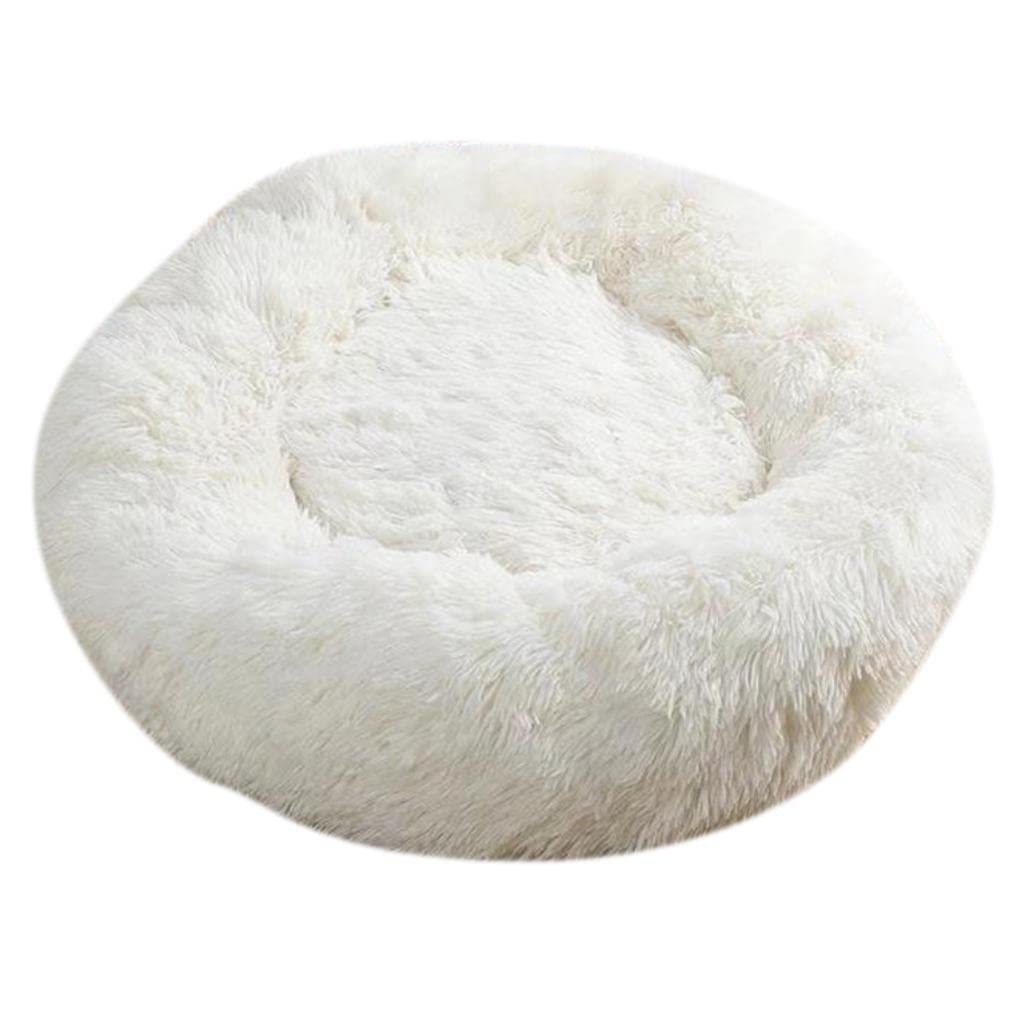 APIRILY Pet Cat Dog Sleeping Bed Indoor Pet Round Cozy Comfort Bed Nest White | Pet Supplies | Cat Supplies | Beds