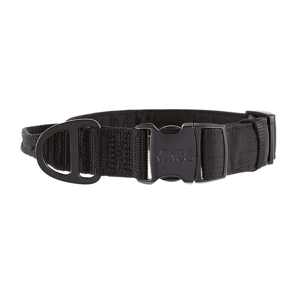 Kong Ultra Durable Padded Comfort Handle Dog Collar (Medium, Black)
