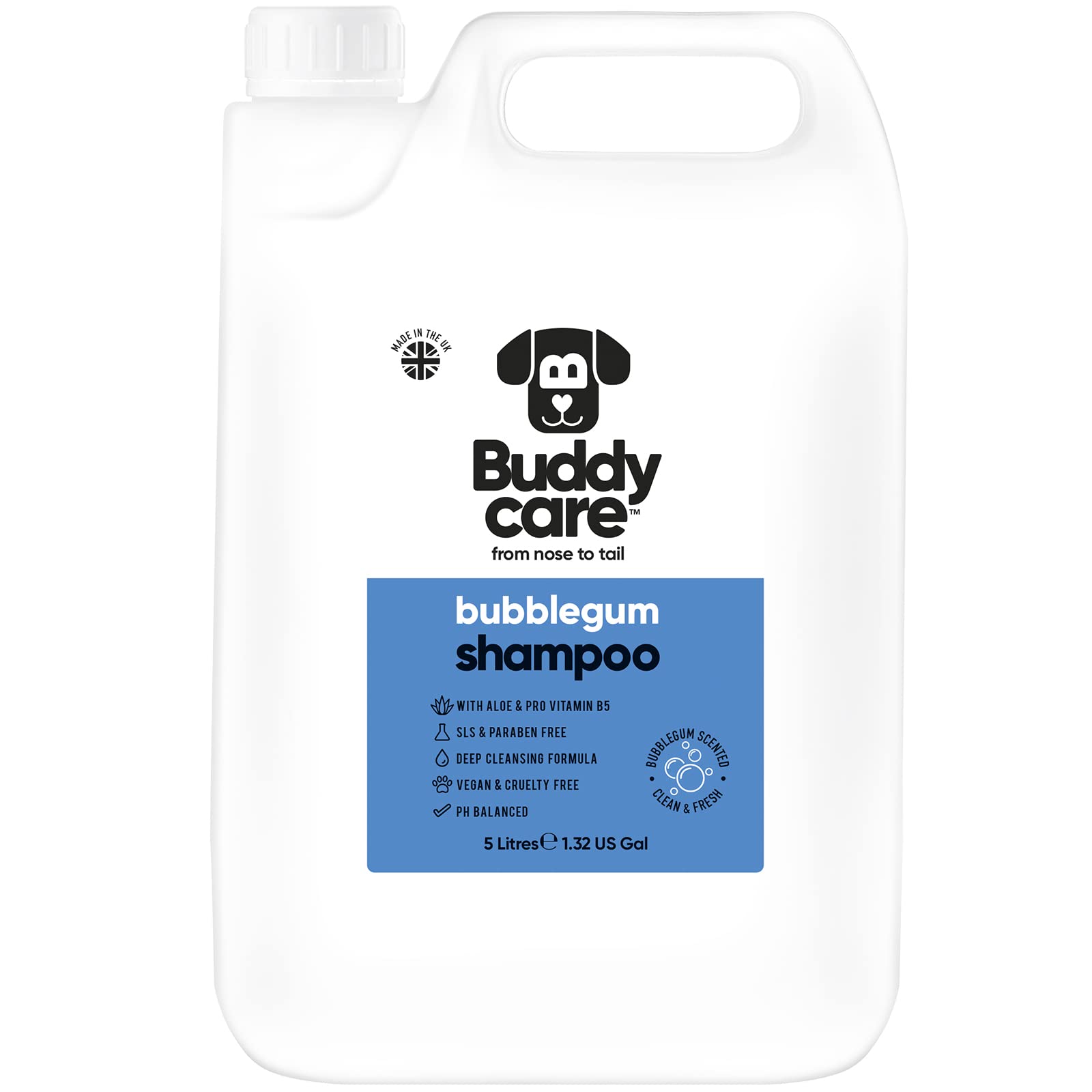 Bubblegum Dog Shampoo By Buddycare | Deep Cleansing Shampoo For Dogs | Bubblegum Scented | With Aloe Vera And Pro Vitamin B5 (16