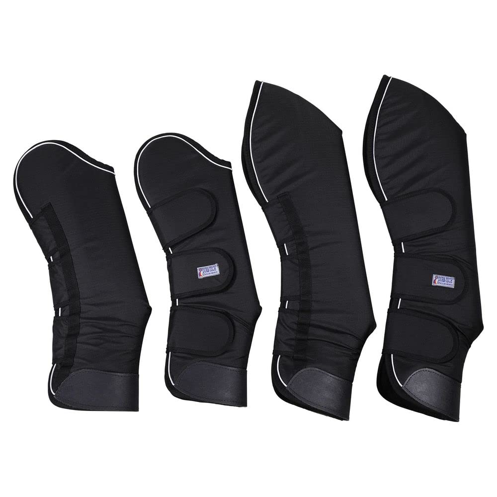 Dura-Tech Fleece Lined Horse Shipping Boots | Size Medium | Color Black | Complete Leg Coverage, Tough 600D Ripstop, Plush Polar