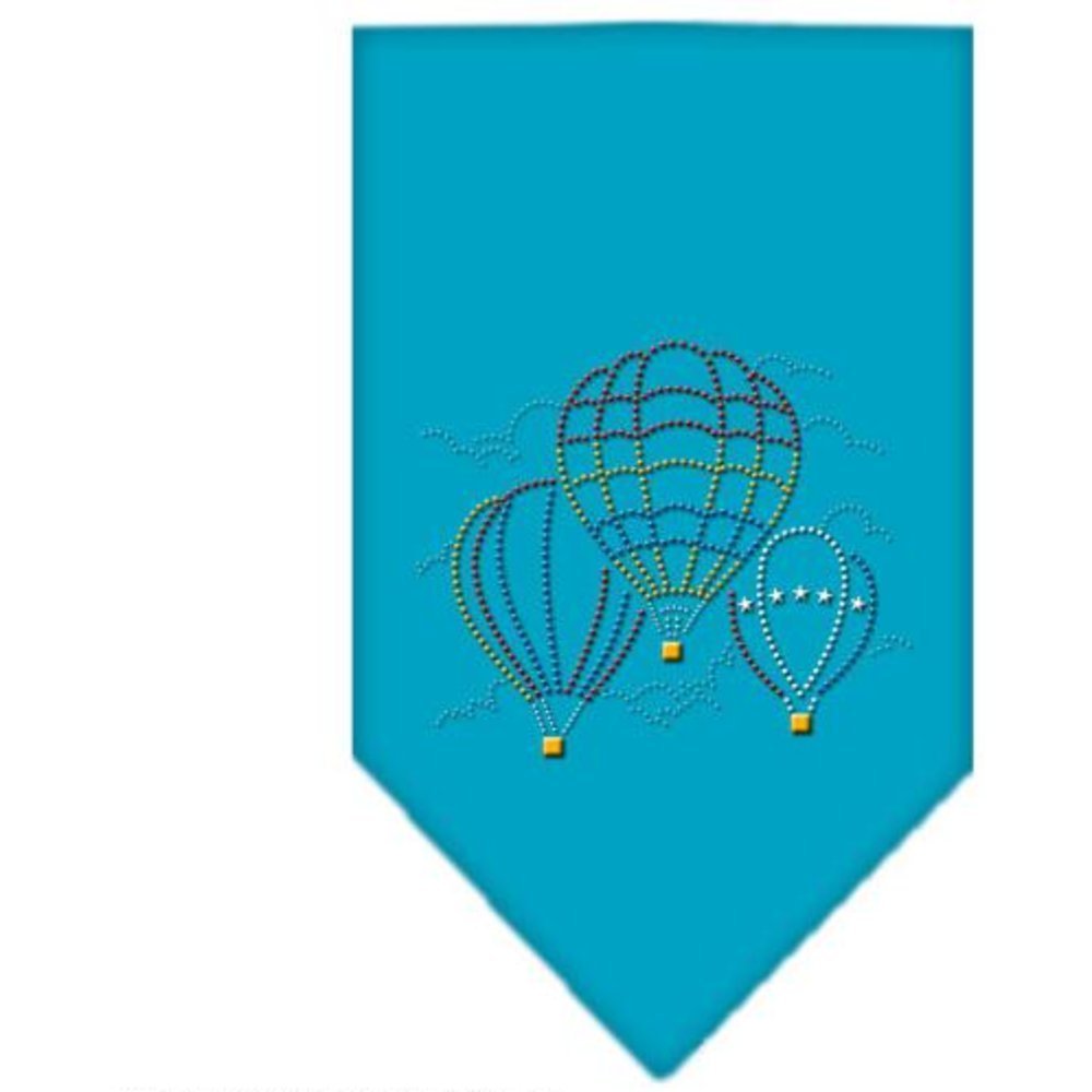 Mirage Pet Products Hot Air Balloons Rhinestone Bandana, Large, Turquoise