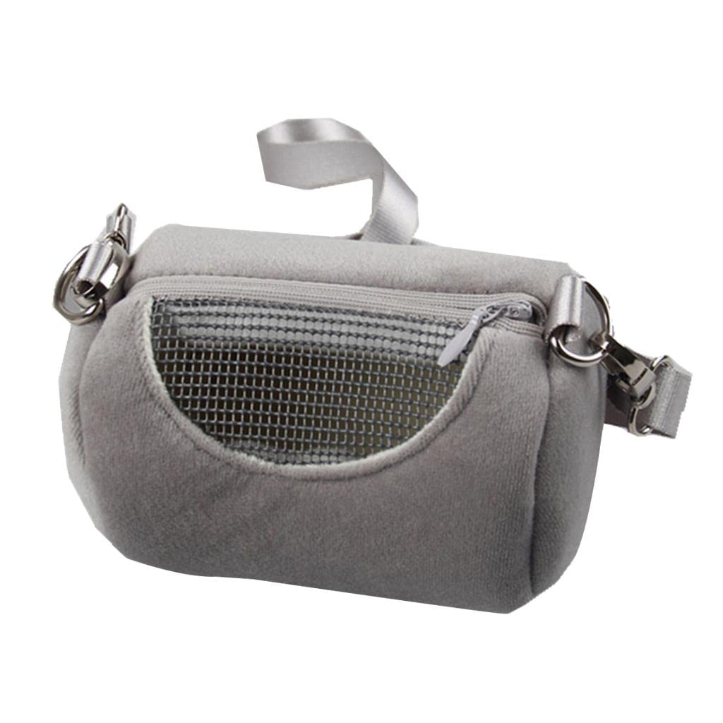 ATORSE Breathable Pet Small Animal Carrier Hamster Travel Bag Handbag Type 2  Gray