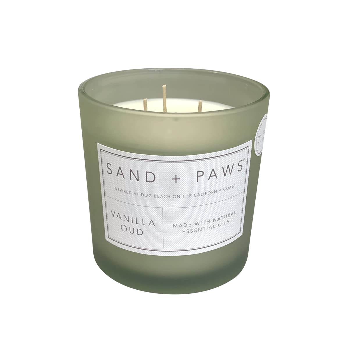 Sand + Paws Scented Candle - Vanilla Oud - Additional Scents And Sizes -Luxurious Air Freshening Jar Candles Neutralize Pet Odor