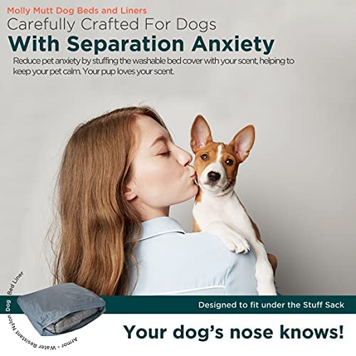 Molly Mutt Water-Resistant Dog Bed Liner, Polyester Bed Liner For Dogs, Easy To Clean, Gray, Small,22'X27'X4.75'