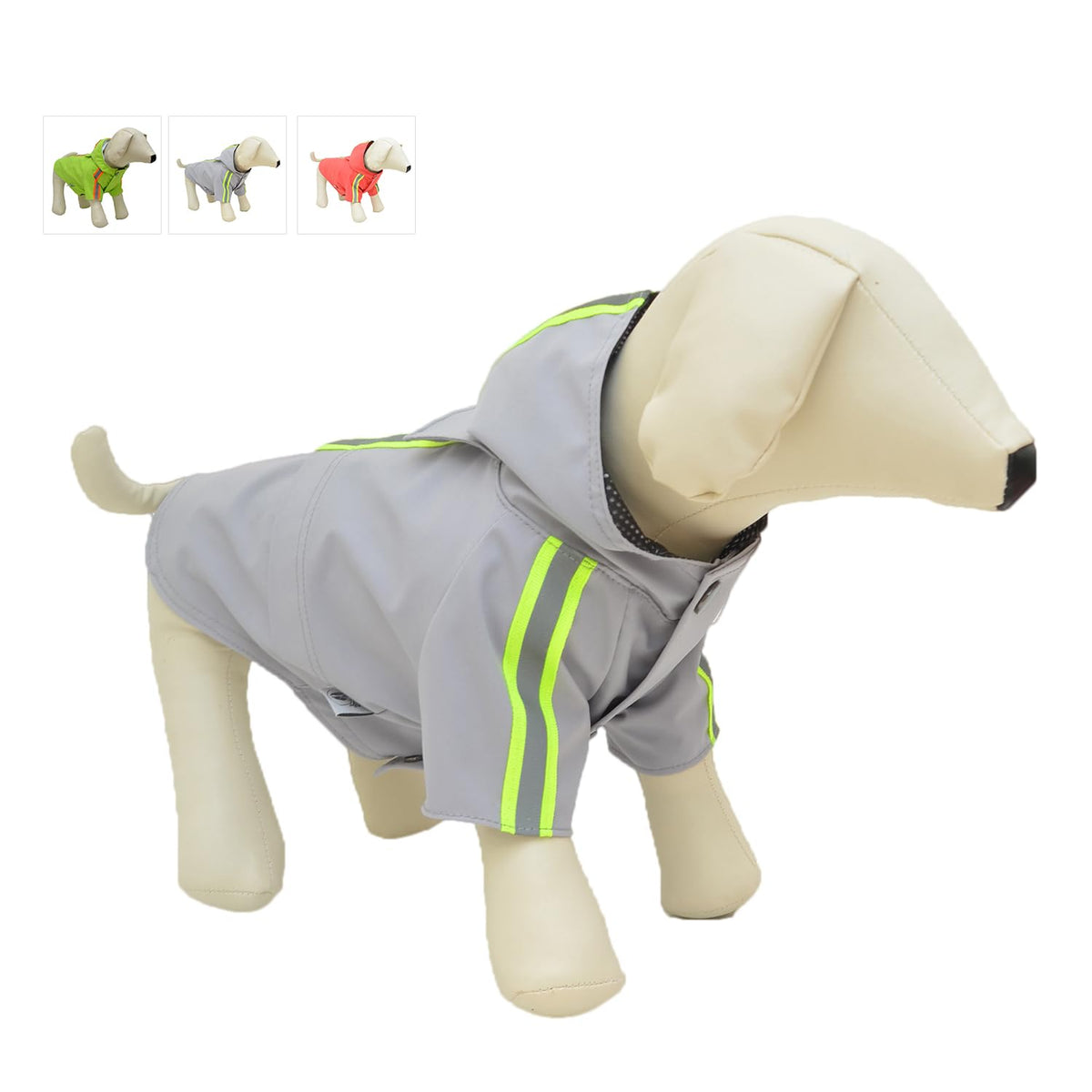 Fashion Hooded Pet Dog Raincoat, Lightweight Dog Rain Jacket Zipper Closure Rain Poncho With Reflective Strip For Small Medium Large Dogs Gray Xxl