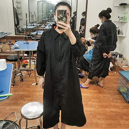 Grooming Smock, Long Length Pet Grooming Workwear With Pockets, Lightweight Anti Static Hairdresser Smock Barber Jacket