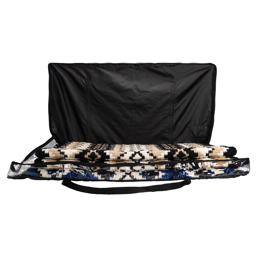 Dura-Tech Clear View Western Saddle Pad Bag Carrier | Color Black | Keeps Horse Gear Organized & Clean | Clear View Panel For Ea