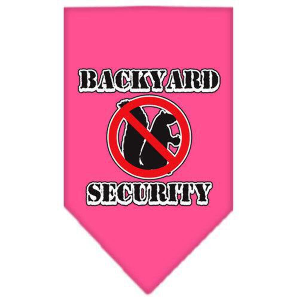 Pet and Dog Bandana Screen Printed, &quot;Backyard Security&quot; Black Small