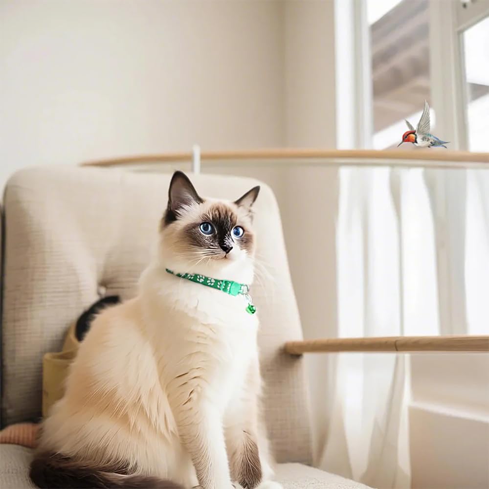 Flymind 18Pcs Reflective Cat Id Collars With Bell Adjustable 19-32Cm, Soft Nylon Adjustable Breakaway Identification Collars For