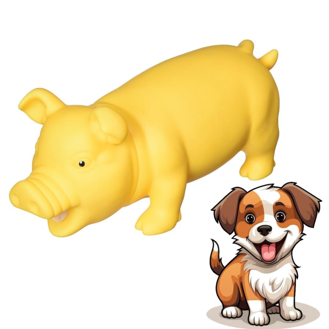 DreamAuro Fun Squeaky Pig Toy or Dogs & Cats  Engage Your Dog with The Squeaky Pig Toy, The Pig That Talks Back (with Squeaks!)
