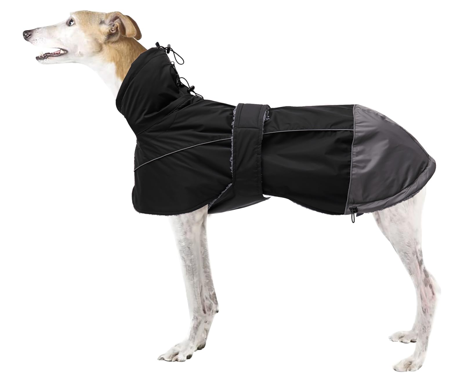 Greyhound Lurcher Winter Coat, Whippet Jacket With Padded Fleece, Water Resistant Dog Snowsuit With Adjustable Bands And High Re