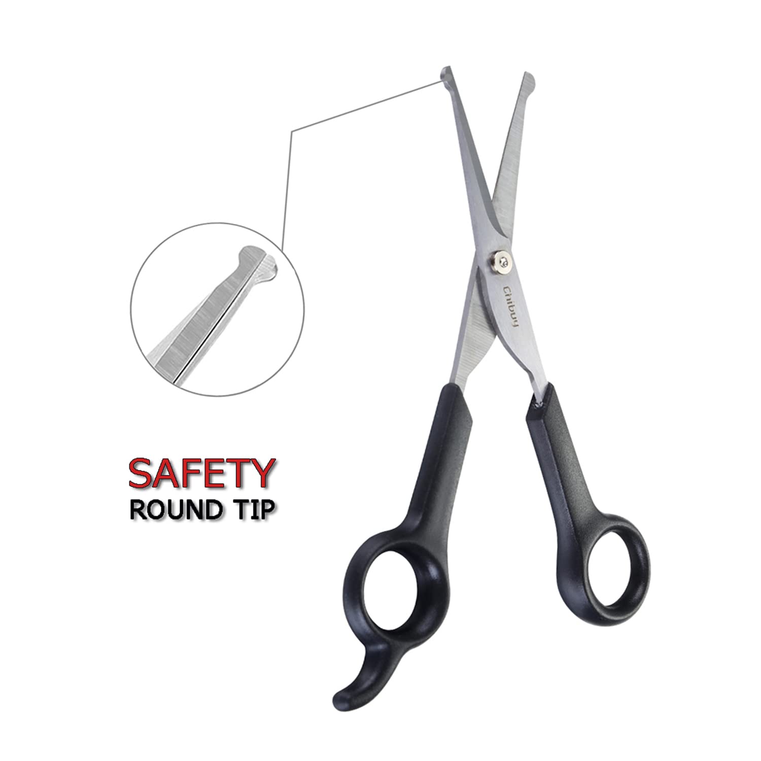 Chibuy Professional Pet Grooming Scissors With Round Tip Stainless Steel Dog Eye Cutter For Dogs And Cats, Professional Grooming
