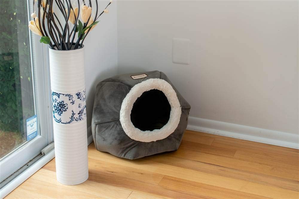 Armarkat Cat Bed Model C80CSH/MB Gray Velvet 18 x 18 x 14