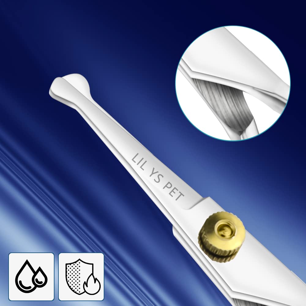 Lilys Pet 5.0' Right-Handed Round-Tip Pet Grooming Scissors, Stainless Steel Small Ball Tip For Nose, Ear, Face, Paw Hair For Dogs And Cats