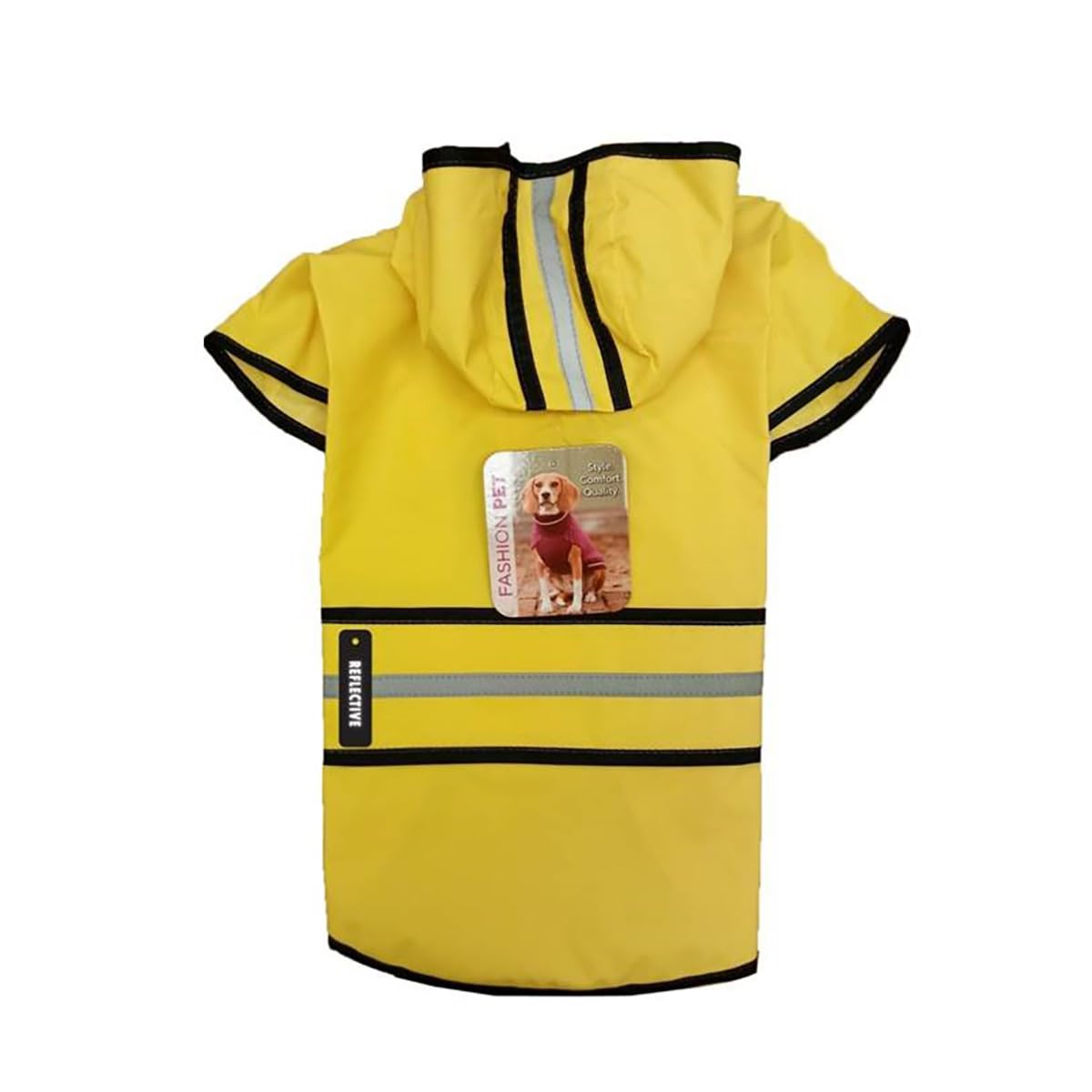 SPOT Rainy Days Slicker - Yellow Dog Rain Jacket With Hood, Reflective Strip for Safety, Leash Hole & Adjustable hook and loop B