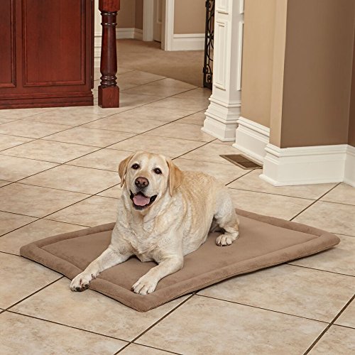 Midwest Homes For Pets Deluxe Micro Terry Pet Bed, Dog Bed & Crate Mat, Taupe, 42-Inch