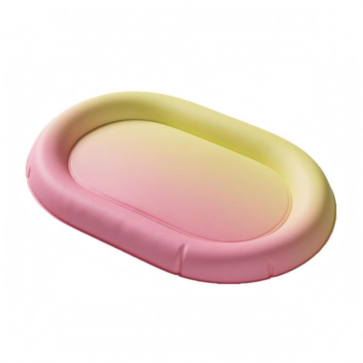 STYLEHEAVEN Inflatable Rim Pet Cooling Bed Layered Design Oval Raised Edge Dog Bed Abs for Warm Weather, Pink, XL Pet Supplies |