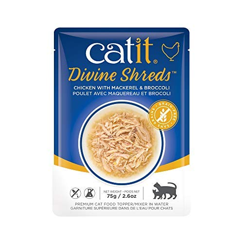 Catit Divine Shreds Premium Cat Food Topper, Chicken, 12 Pack, 1 Count, Model 44689