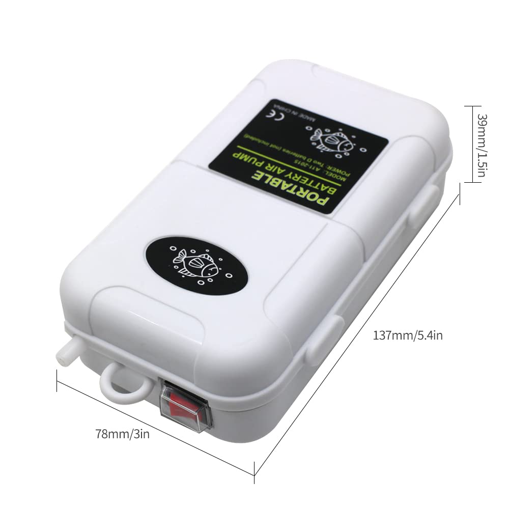 HUIXHAO Portable Air Pump, Aquarium Air Pump, Aeration Up to 6 Gallons, Fish Tank Air Bubble Aerator for Fish Tank, Fishing Etc