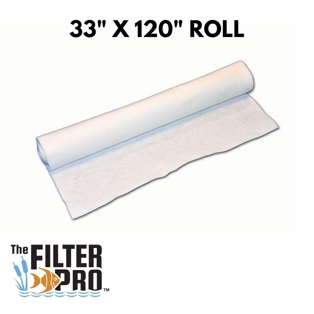 The Filter Pro Felt Filter Media, 100 Micron, 33'' X 120'' Roll, Perfect For Aquariums, Ponds Or Water Gardens, Made In Usa
