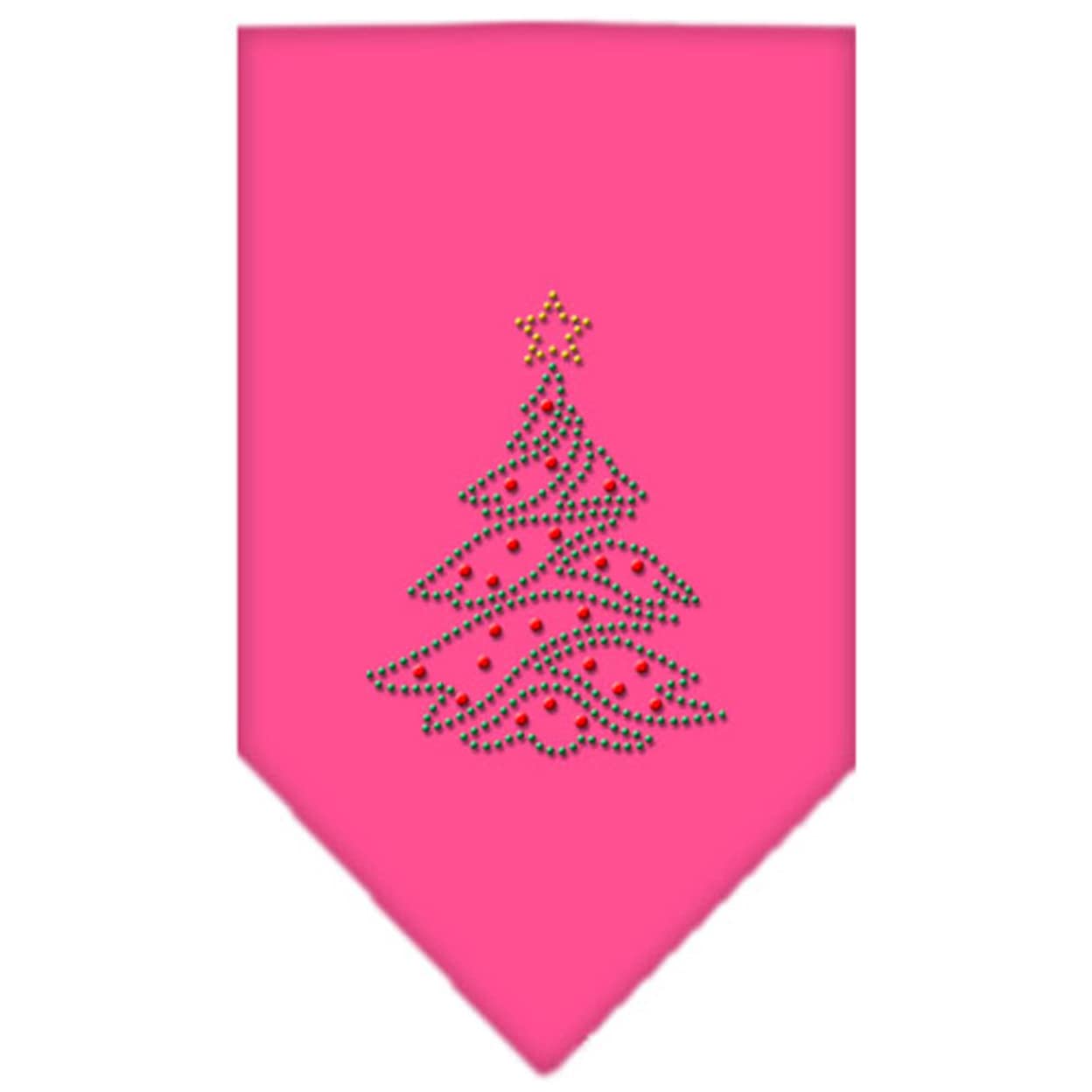 Mirage Pet Products Christmas Tree Rhinestone Bandana, Small, Bright Pink