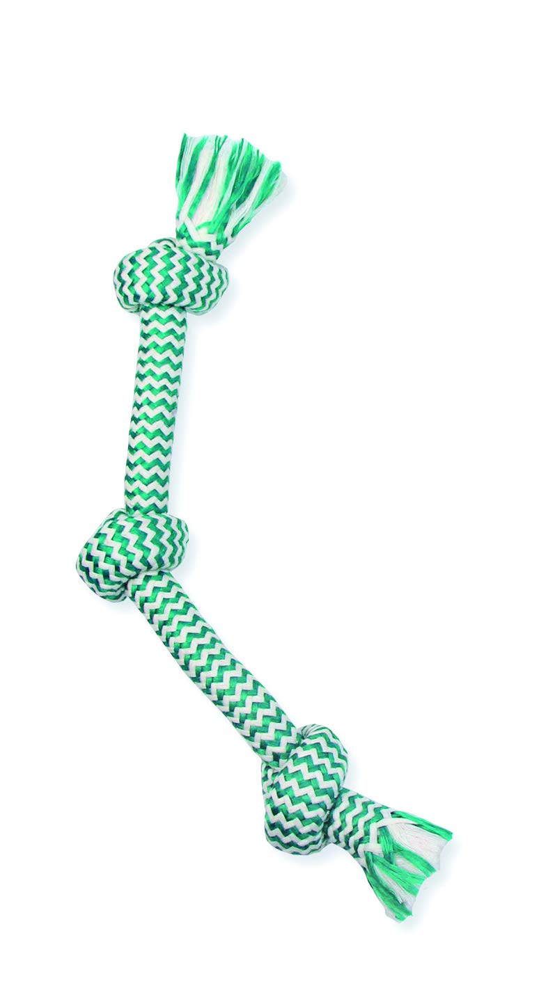 Mammoth Flossy Chews Extra Fresh Rope Tug – Premium Cotton-Poly Yarn With Floss Tug Toy For Dogs – Interactive Dog Rope Toy – Tug Dog Chew Toy For Small Dogs - Small, 15”