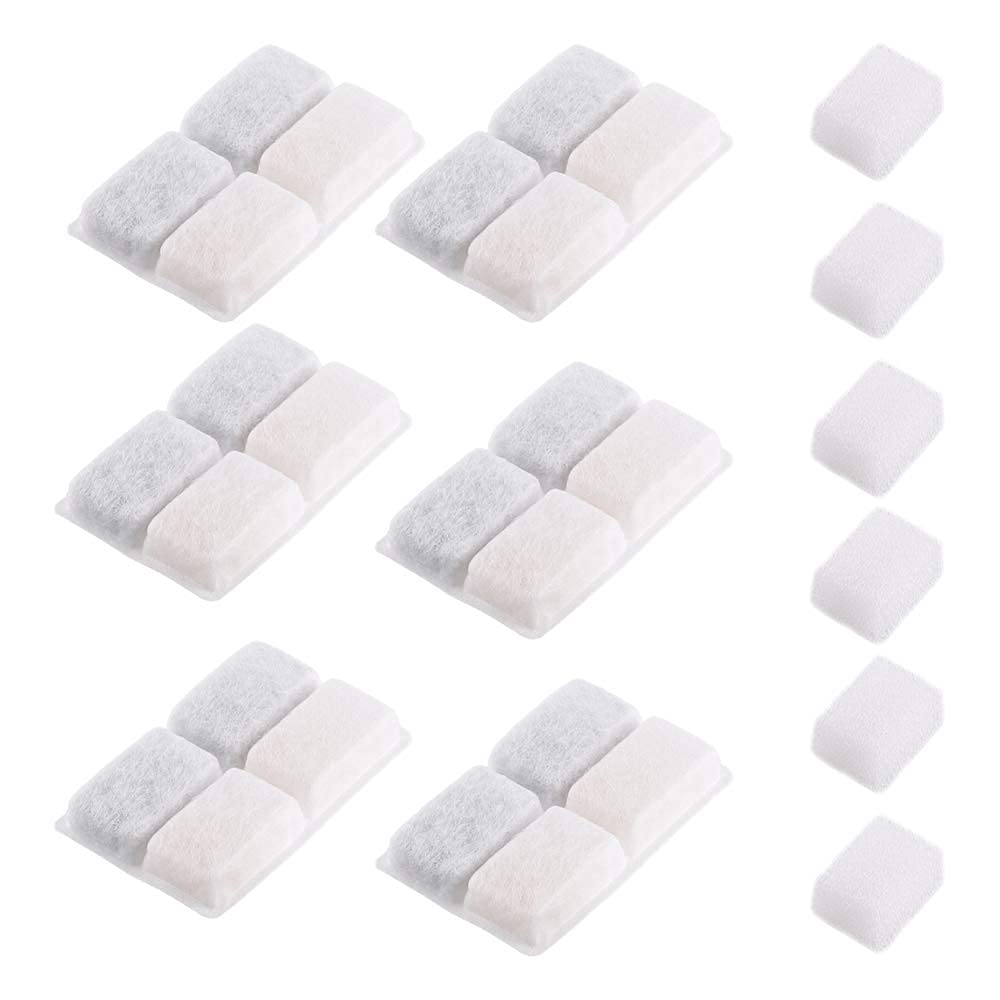 Carbon Replacement Filters For Cat And Dog Fountain, Premium Pet Water Fountain Dispenser Filters (6 Packs For Pure White)