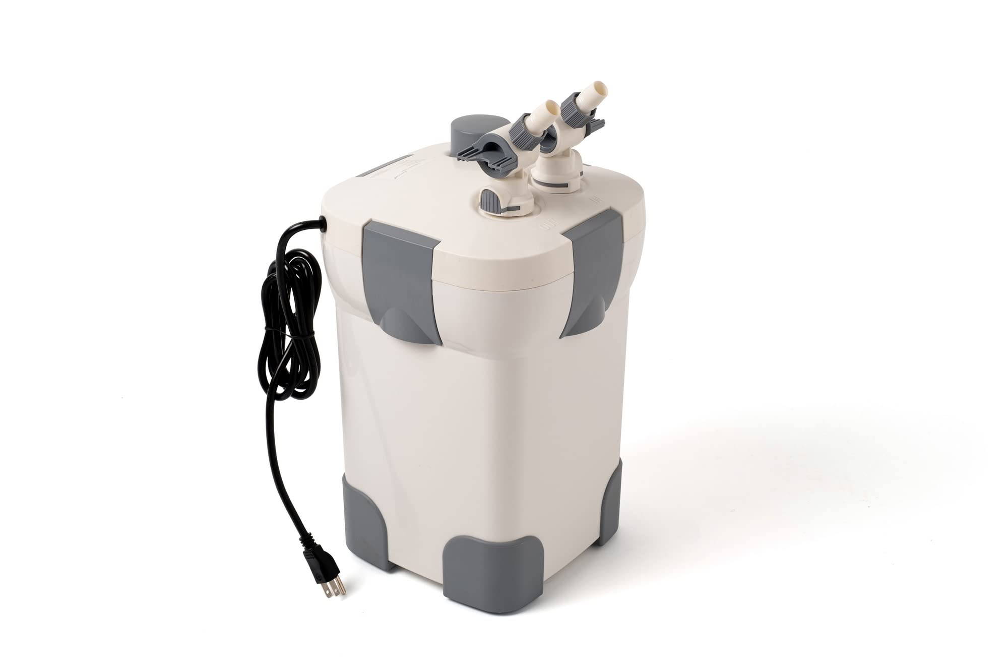Jebao Canister Filter CF-45, 396GPH with Filtration Media - White External Aquarium Filter