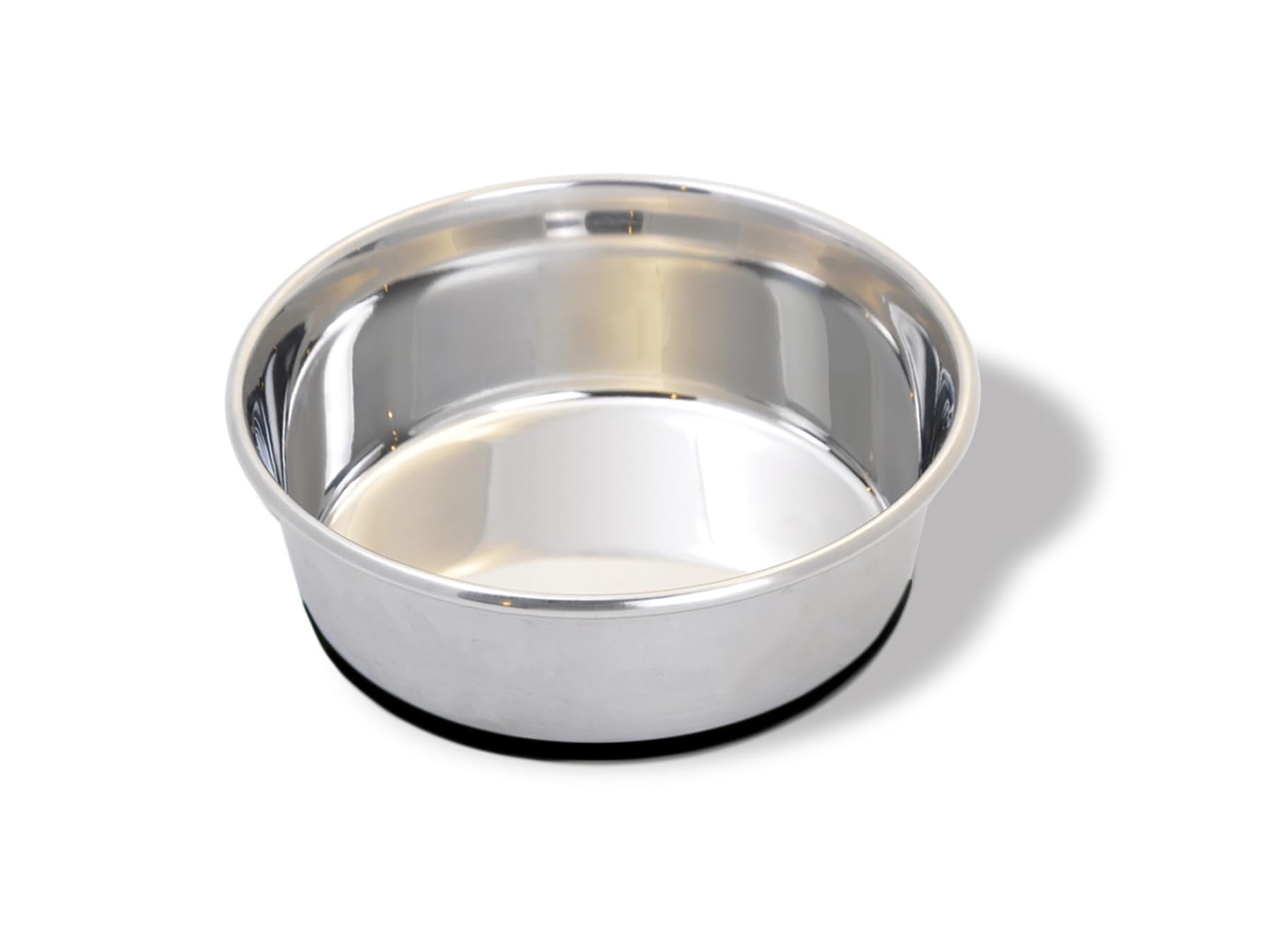 Hvywt Med Dish w/full rubber bottom 48oz Stainless Steel
