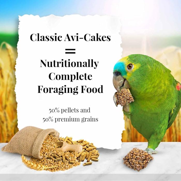 LAFEBERS Classic Avi-Cakes Pet Bird Food, Made with Non-GMO and Human-Grade Ingredients, for Parrots, 12 oz