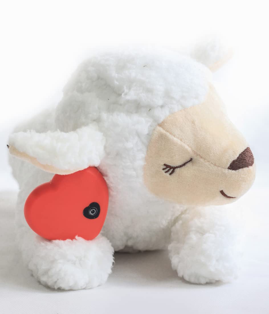 Honourhope Dog Heartbeat Toy For Anxiety Relief, Dog Soft Plush Toy Pet Calming Puppy Behavioral Training Aid Toy Pet Companion Pillow For Puppy Dog Cat Kitty Pets - Sheep