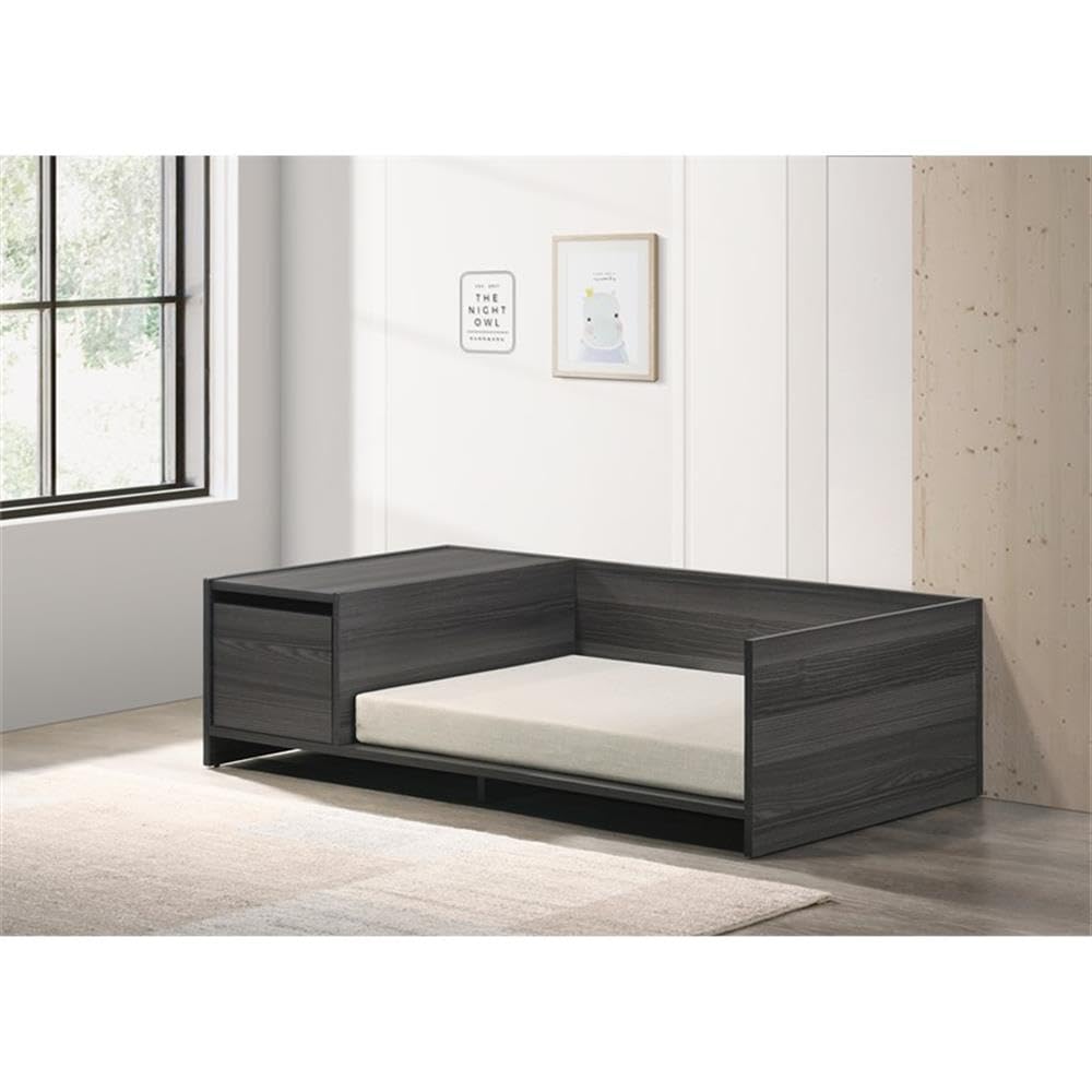 Progressive Furniture Bruno Pet Bed W/Cushion in Dark Gray/Off White