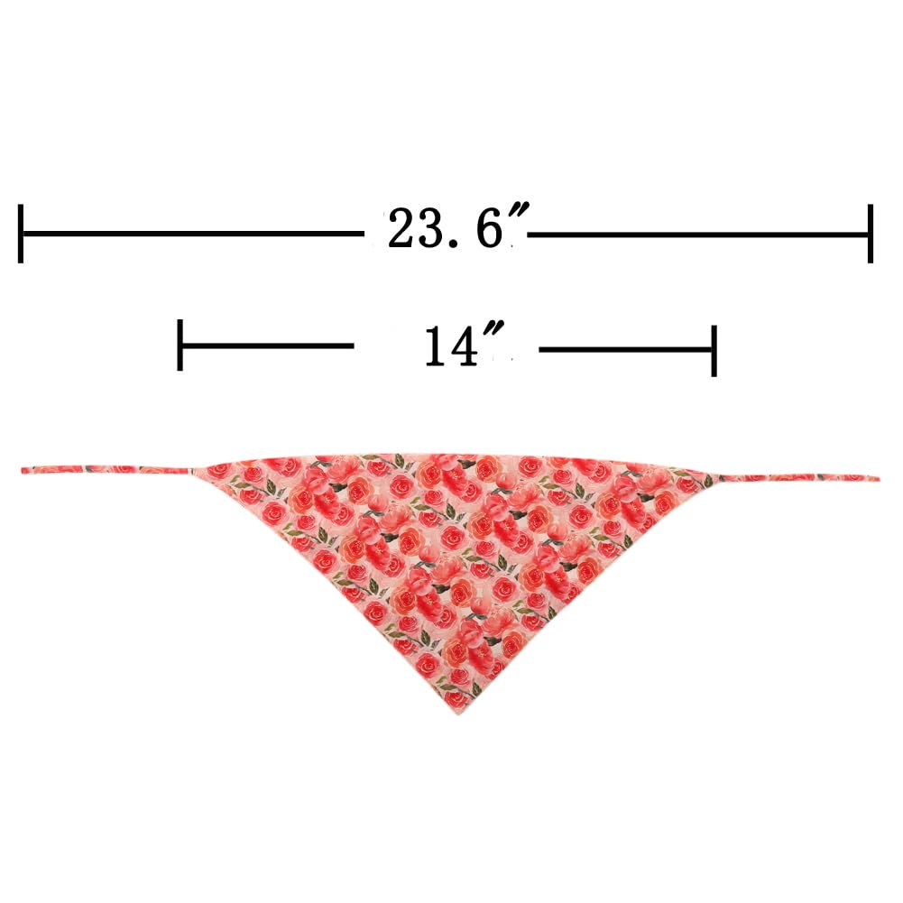 2 Pack Dog Bandana Reversible Triangle Bibs Scarf Accessories Butterfly Flower For Cats Pets Animals