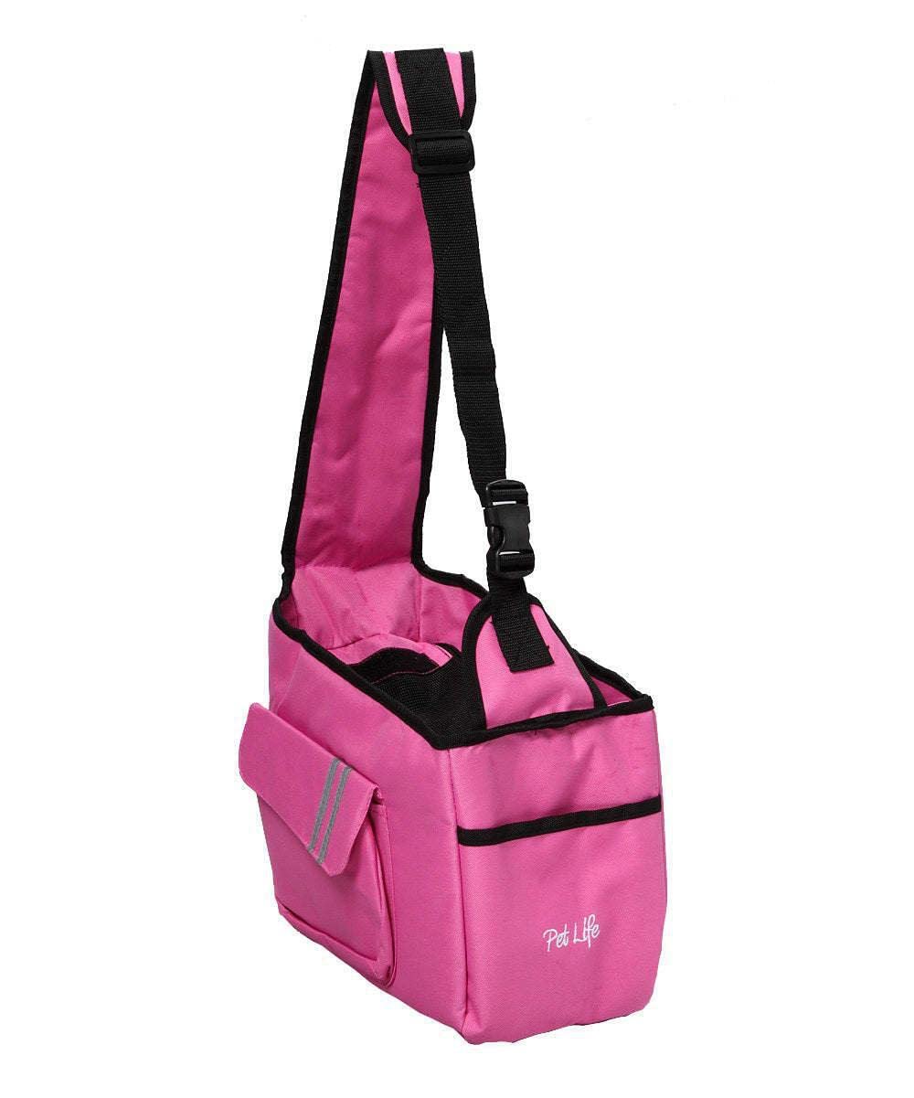 Pet Life DPF05214 Summit Shoulder Dog Carrier, Medium, Pink/Black