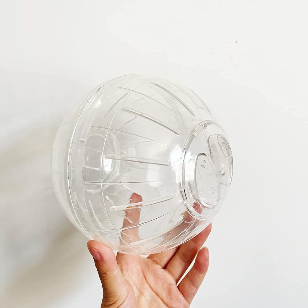 Hamster Ball 4.92Inch Crystal Running Ball For Hamsters Run-About Exercise Fitness Wheels Small Animal Toys Chinchilla Cage Accessories (S, White B)