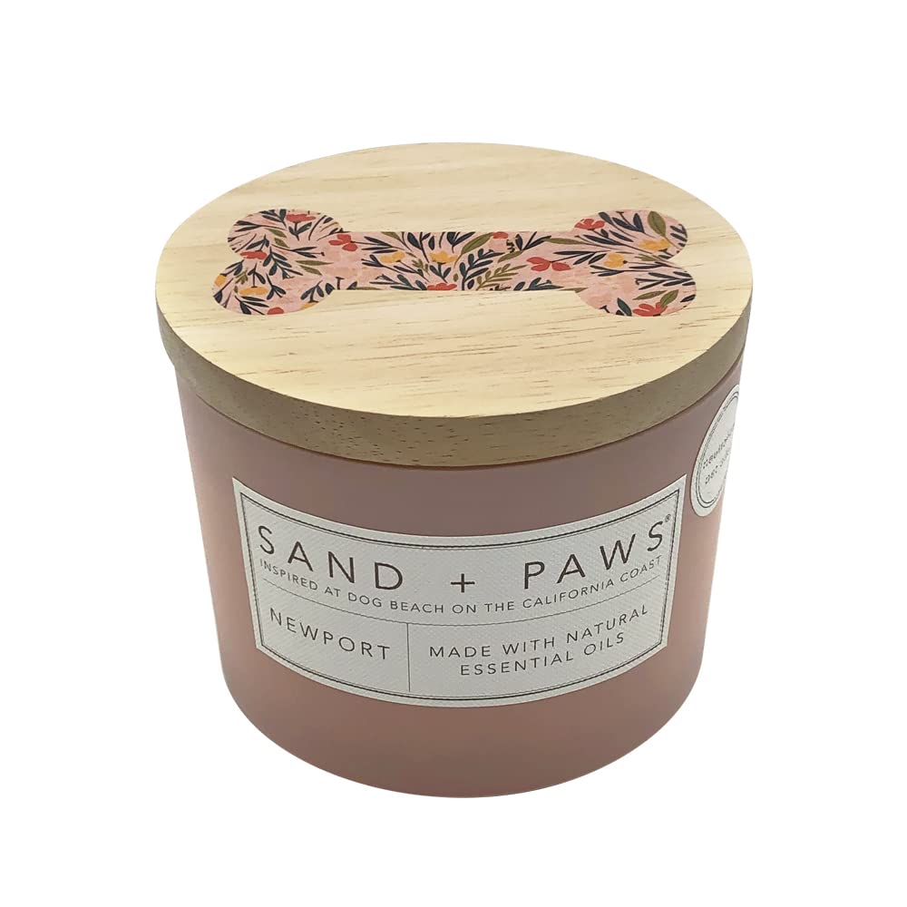 Sand + Paws Scented Candle - Newport - Additional Scents And Sizes -Luxurious Air Freshening Jar Candles Neutralize Pet Odors An