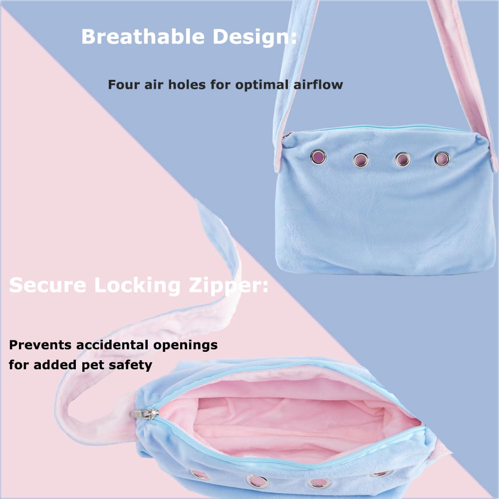 Meow&Woof Sugar Glider Bonding Pouch Small Pet Carrier Bag Sling With Strap Critter Cuddler For Gliders Ferret, Rat, Hedgehog, H