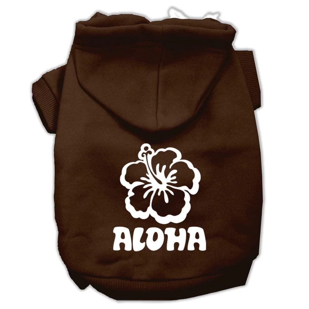 Pet, Dog & Cat Hoodie Screen Printed, 'Aloha Flower' Blue Xl (14-20 Lbs.)