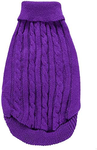 Chborchicen Small Dog Sweaters Knitted Pet Cat Sweater Warm Dog Sweatshirt Dog Winter Clothes Kitten Puppy Sweater (Xx-Small, Pu