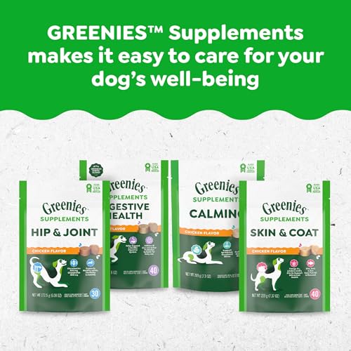 Greenies Supplements Digestive Health Probiotics for Dogs Chicken Flavor, 15.6 oz. Tub of 80 ct.