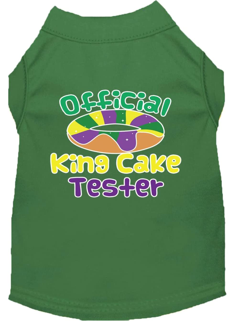 Mirage Pet Product King Cake Taster Screen Print Mardi Gras Dog Shirt White XXL
