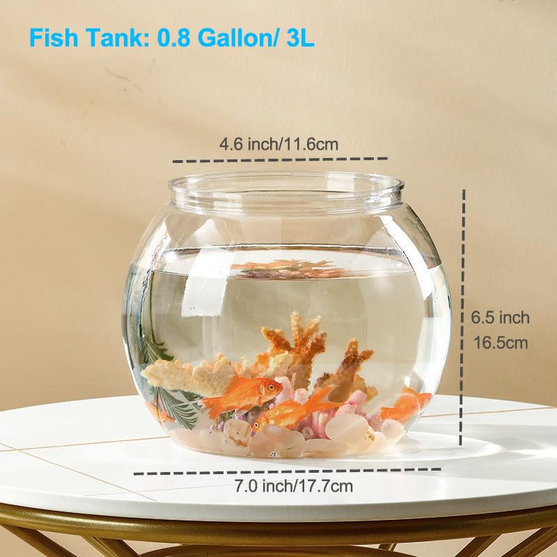 Newpol Mini Plastic Aquarium Fish Bowls (0.8Gallon / 3L)