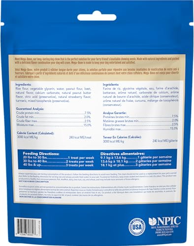 N-Bone Mega-Bone Long-Lasting Dog Chew Peanut Butter & Jelly Flavor, 6 Count, 16.8oz