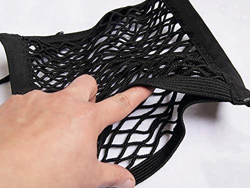 Kaungka Universal 2 Layer Car Seat Net Storage Mesh Organizer Stretchy Fine Cargo Net Hook Pouch Holder for Purse Bag Phone Pets