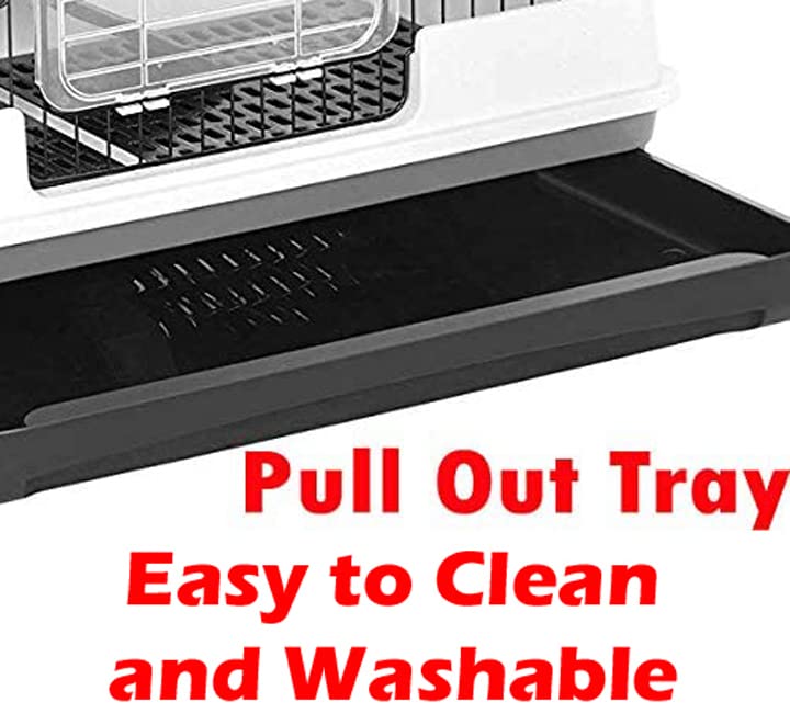 Large 4-Level Indoor Small Animal Pet Cage For Guinea Pig Ferret Chinchilla Cat Playpen Rabbit Hutch With Solid Platform & Ramp, Leakproof Litter Tray, 2 Large Access Doors Lockable Casters