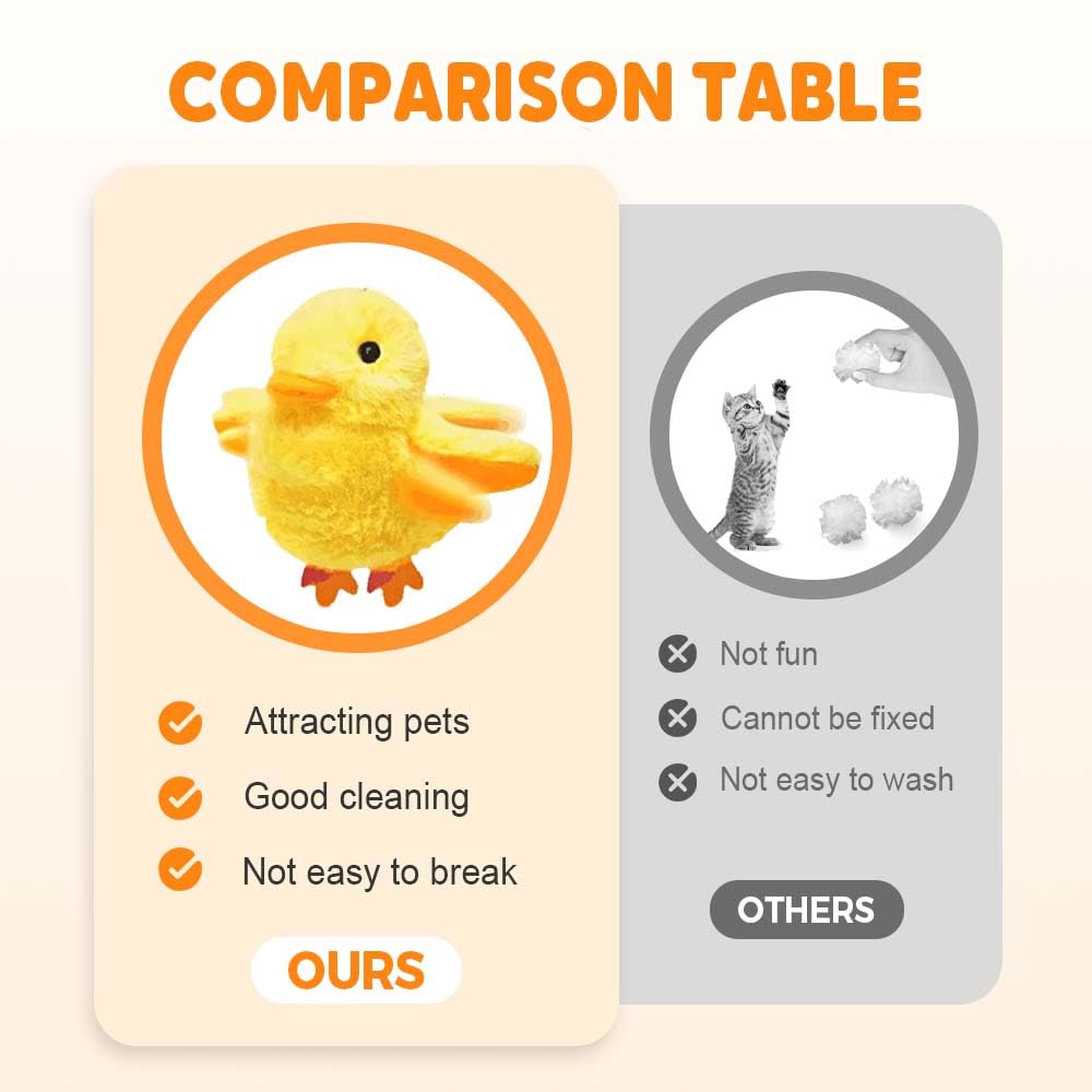 Cat Toys Rechargeable Flapping Duck 2025 New Interactive Cat Toy Beating Wings Duck With Lifelike Quack Chirping, Touch Activate