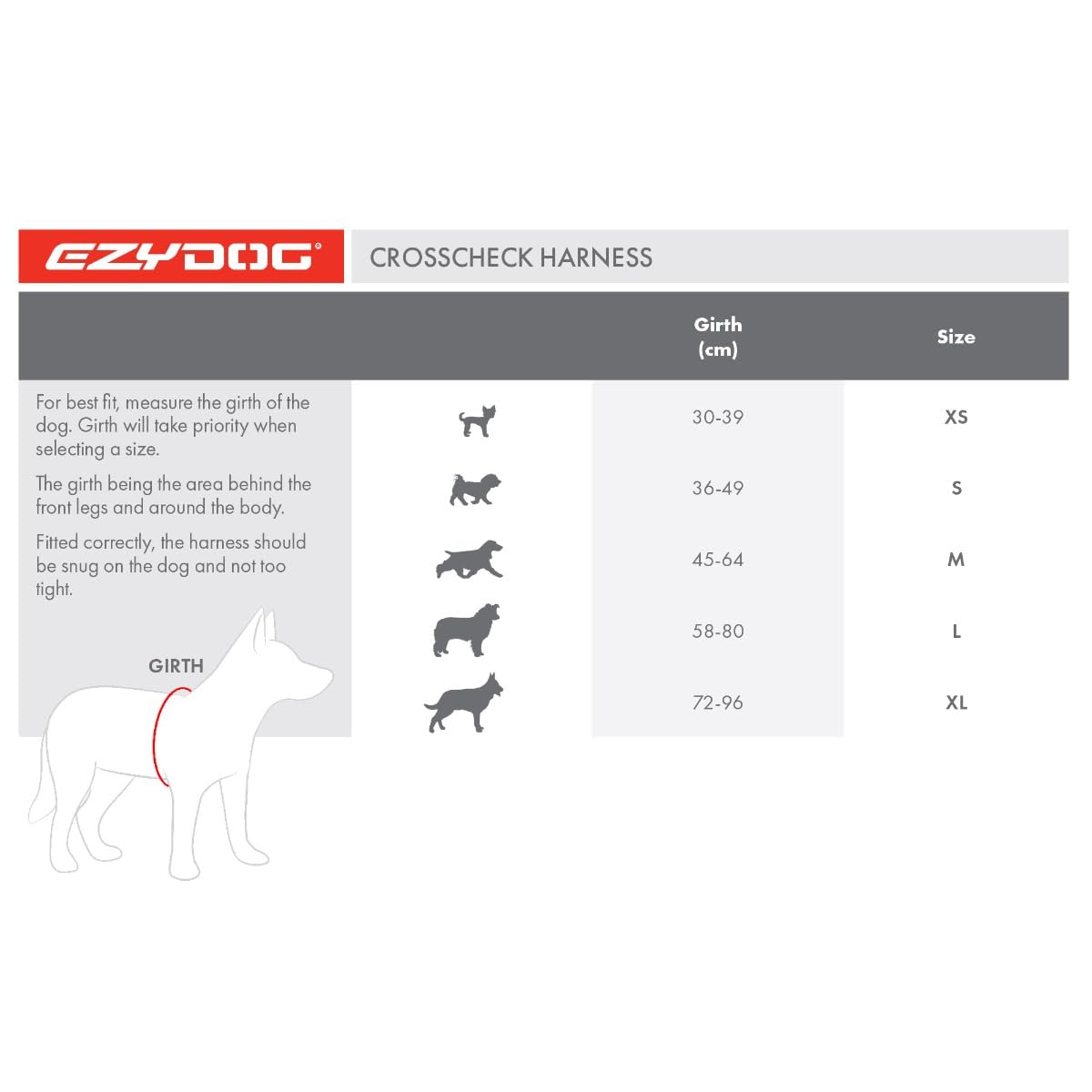 EzyDog Crosscheck Harness - Dog Training Harness - No Pull Harnesses for Dogs - Escape Proof, Reflective, Comfortable, Easy to F