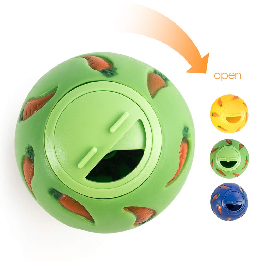 Niteangel Treat Ball, Snack Ball for Guinea Pigs, Rabbits, Hedgehogs and Other Small Pets (Small, Yellow, Blue & Green)