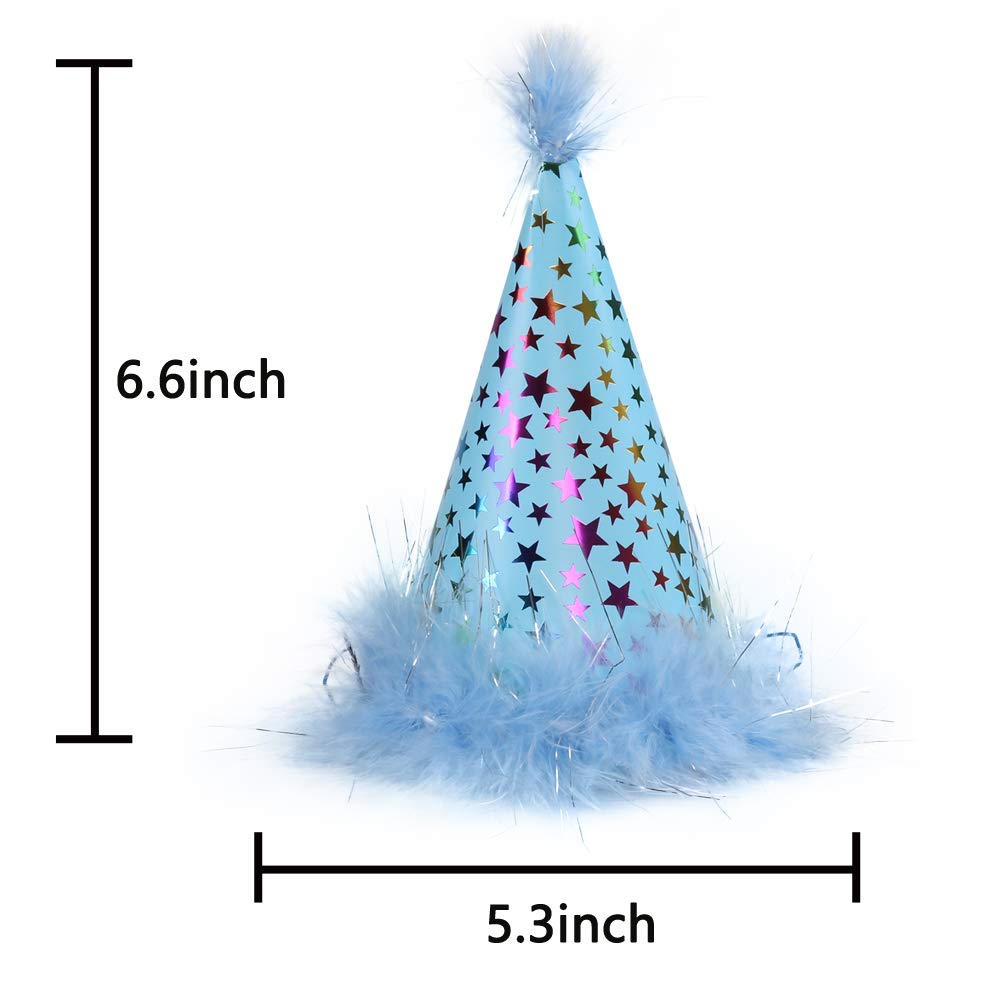 Dog Birthday Bandana With Party Hat Bow Pet Set Triangle Scarf Supplies Blue For Boy Puppy